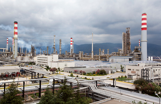 Izmit, Turkey - June 22,2015 :Tupras Izmit petroleum refinery. Tupras is Turkey's largest oil refinery. 