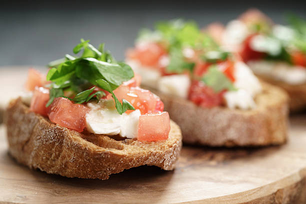 istock rye bruschetta with mozzarella, tomatoes and parsley 518558830