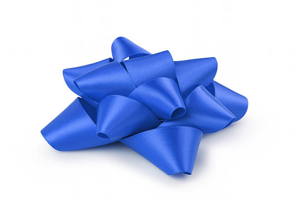 istock blue ribbon gift bow isolated on white 518559800