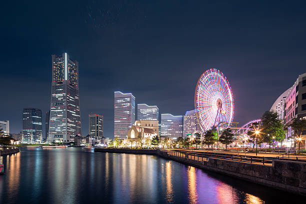 vista de yokohama - landmark tower tokyo prefecture japan asia imagens e fotografias de stock