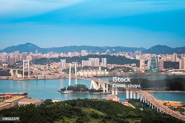 Aerial View Of Xiamen At Dusk Stock Photo - Download Image Now - Xiamen Municipality, Aerial View, Architecture