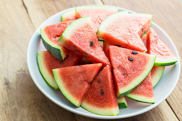 Slices of watermelon stock photo