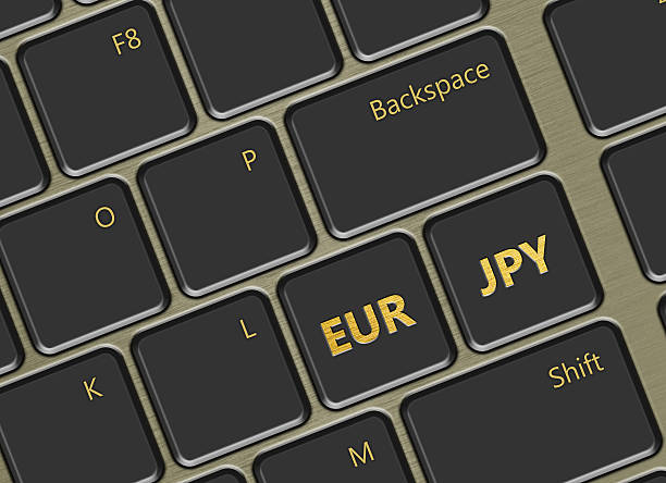 コンピューターのキーボード、ユーロ、および日本円にボタン - euro symbol currency internet computer keyboard ストックフォトと画像