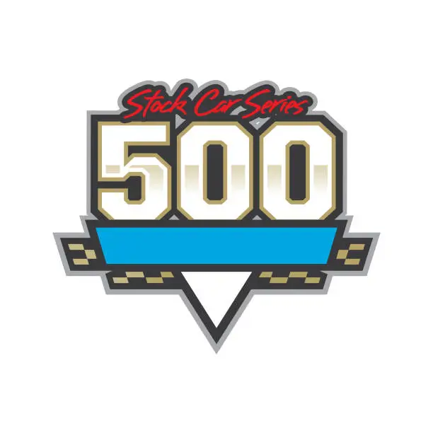 Vector illustration of Auto Racing 500 Logo