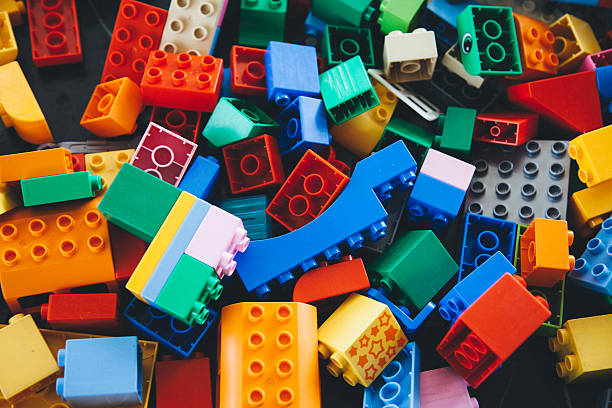 Lego Building Bricks and Blocks Istanbul, Turkey - February 12, 2016: Colorful Lego building bricks and blocks on white background. The Lego toys were originally designed in the 1940s in Denmark and have achieved an international appeal. lego stock pictures, royalty-free photos & images