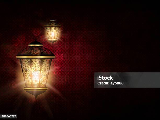 Linterna Brillante Sobre Fondo Oscuro Eid Al Fitr Foto de stock y más banco de imágenes de Eid'ul Fitr - Eid'ul Fitr, Ramadan Kareem, Colgar