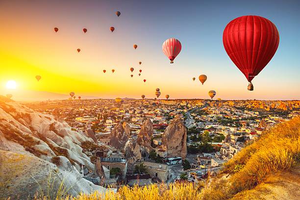 istock Hot air balloons over Cappadocia 518564140