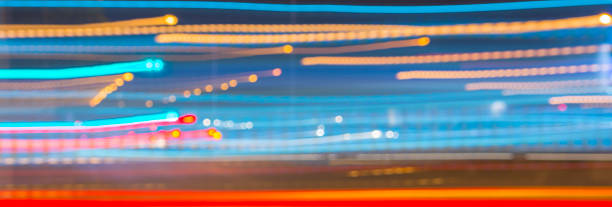 istock Abstract image of night lights in motion 518565089