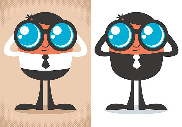 ilustraciones, imágenes clip art, dibujos animados e iconos de stock de watcher - characters exploration colors old fashioned