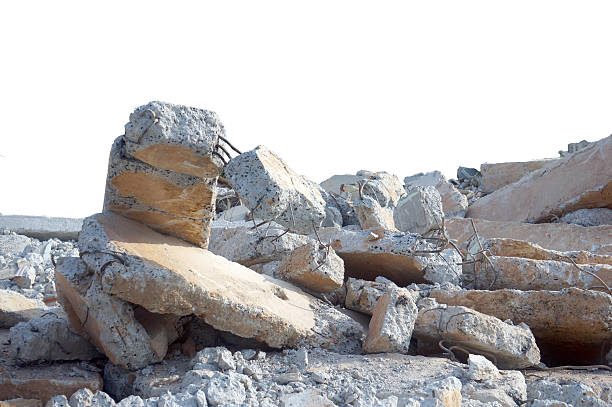 istock Concrete road broken in. It is not standard 518586296
