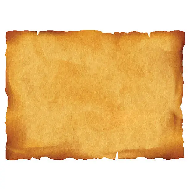 Vector illustration of Old parchment isolated on white background