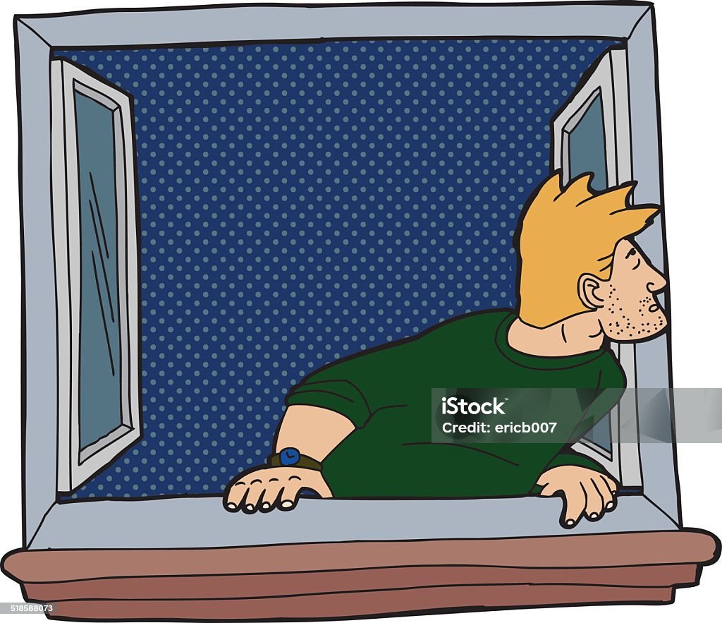 Isolated Man At Window Stock Illustration - Download Image Now - Adult,  Adults Only, Asking - iStock