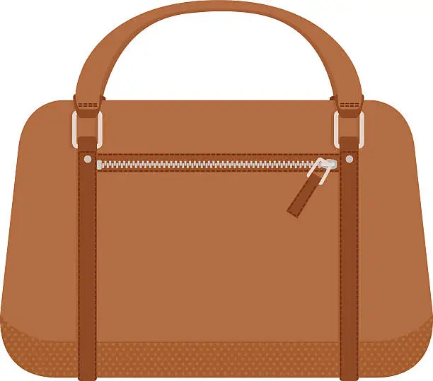 Vector illustration of Terracotta women leather handbag fashion flat vector