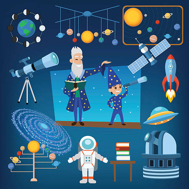 ilustrações, clipart, desenhos animados e ícones de planetas e sol do nosso sistema solar astrologia astronomia ícones - mercury rocket