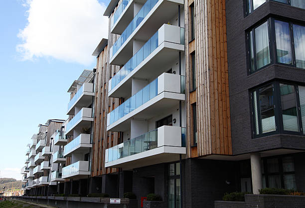 modern apartments in Bristol stock photo