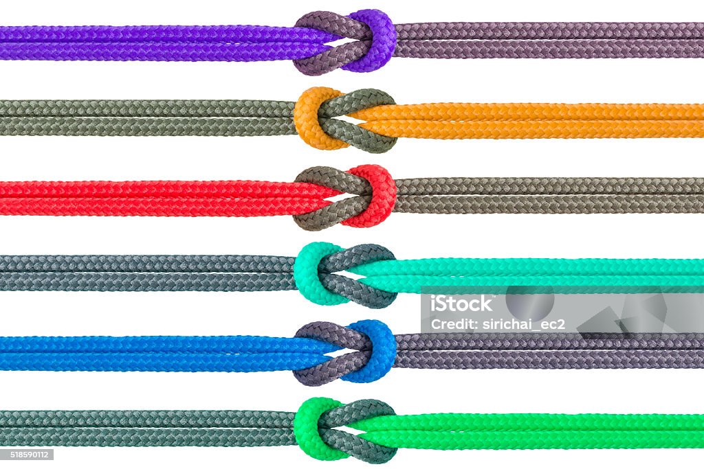 Different Rope Background Different Ropes Tied Isolate On White Background Stock Photo - Download ...