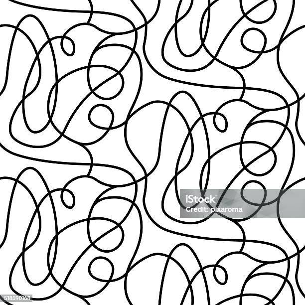 Abstract Scribble Lines Seamless Pattern Design Stock Illustration - Download Image Now - Scribble, Single Line, Pattern