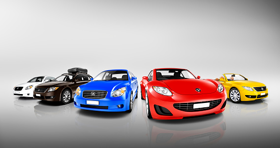 Collection of 3D Colourful Vehicles