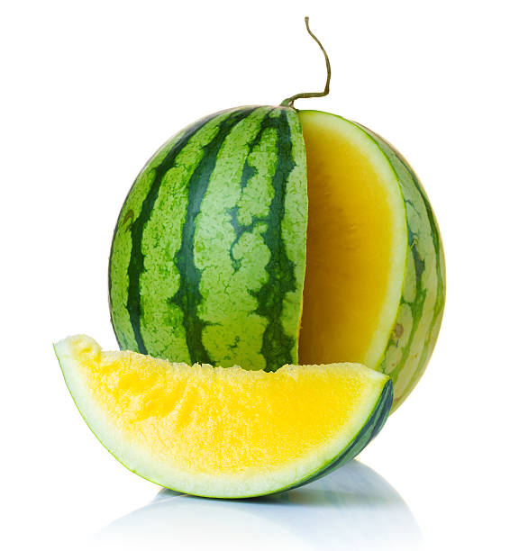 istock Ripe watermelon with yellow pulp isolated 518590606