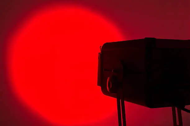 Red lightspot for stage with copyspace