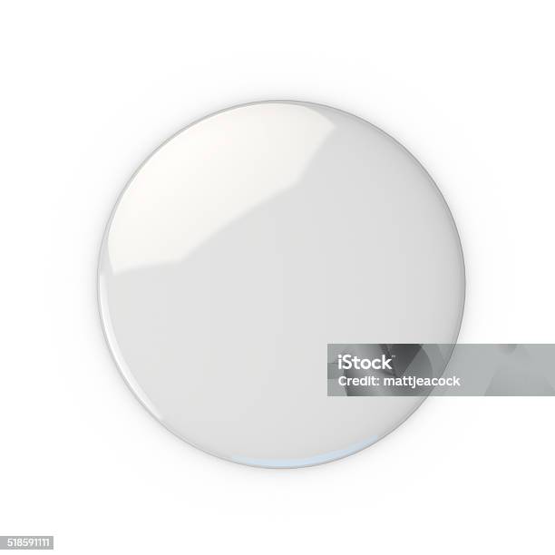 Blank White Badge Stock Photo - Download Image Now - Badge, Button - Sewing Item, Push Button
