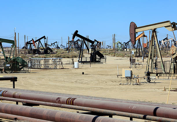 istock Large Oil Field With Pumpjacks 518593555