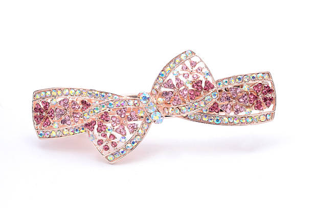 istock brooch with a bow of Gems isolated on white 518595006