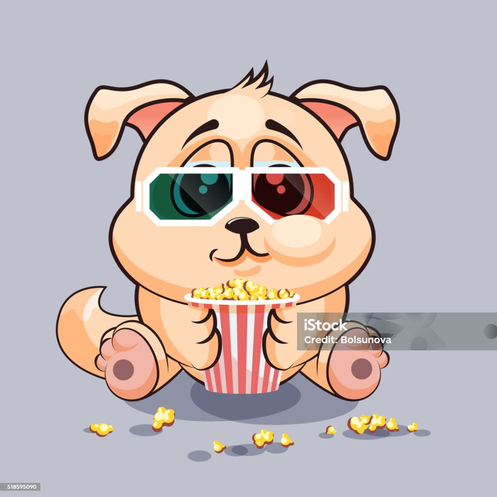 Dog Watching A Movie Stock Illustration - Download Image Now - Dog, Movie,  Puppy - iStock