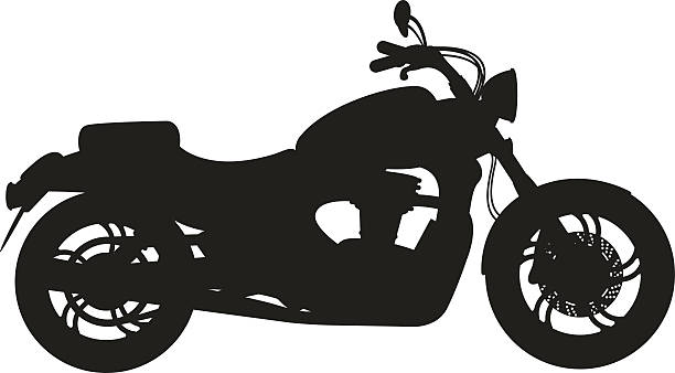illustrazioni stock, clip art, cartoni animati e icone di tendenza di nero classico di trasporto in bicicletta elettrica illustrazione vettoriale sagoma - motocross engine motorcycle extreme sports