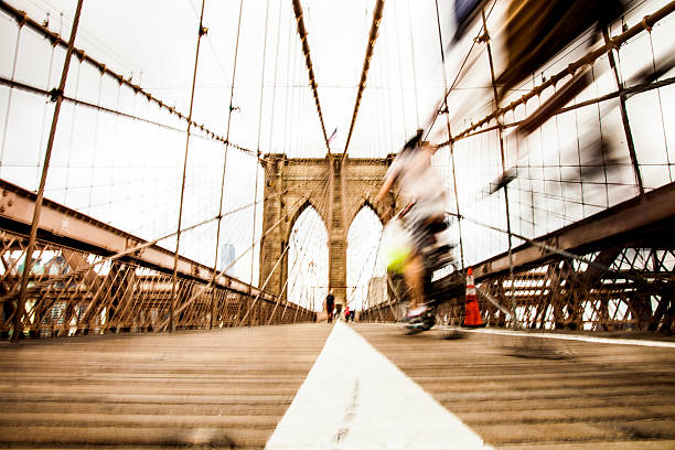 istock People in New York on the Brooklyn Bridge 518596472