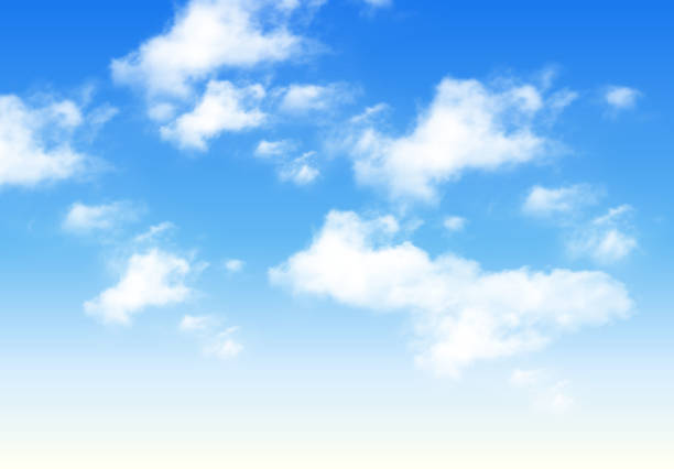 illustrations, cliparts, dessins animés et icônes de ciel bleu avec des nuages - cumulus cloud condensation sky blue