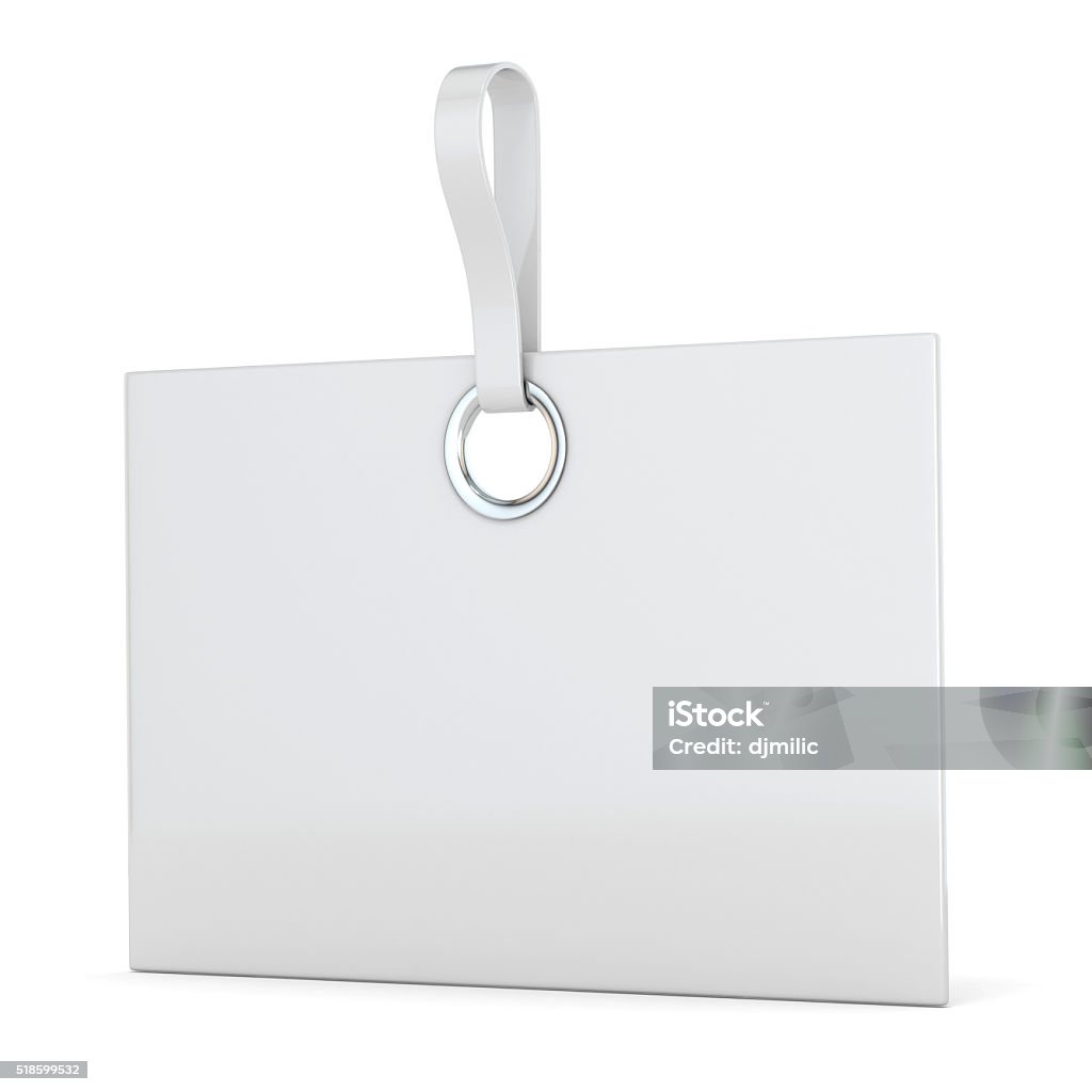 White Plastic Rectangular Label Vertical 3d Stock Photo - Download ...