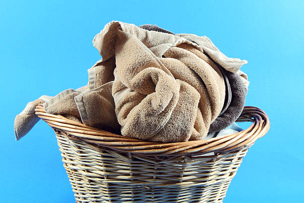 istock Laundry - towels in a basket 518599722