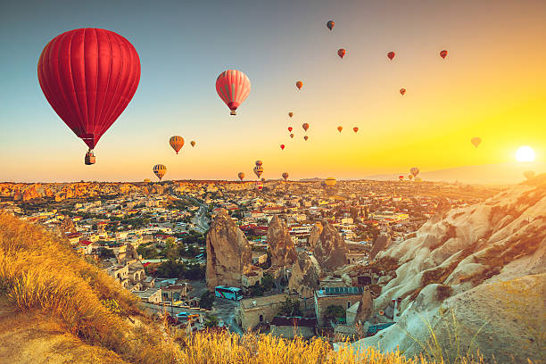 istock Hot air balloons over Cappadocia 518613656