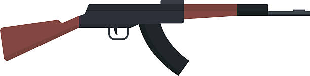 istock Submachine gun icon kalashnikov or AK-47 color silhouette vector 518616584