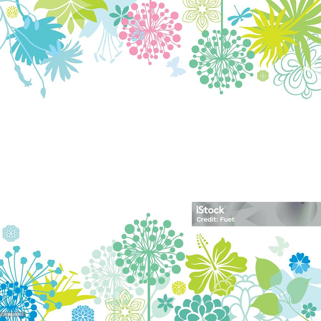 Spring Pattern Frame Spring Frame Stock Illustration - Download Image Now - Flowerbed ...