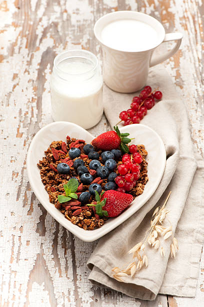 istock Ingredients for breakfast. Muesli, berries, yogurt 518621020
