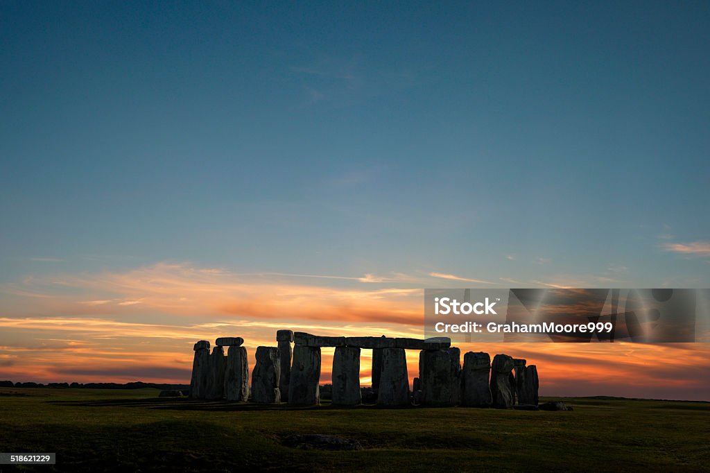 Stonehenge Winter Solstice Stonehenge with winter solstice sunset (simulated), no people Stonehenge Stock Photo