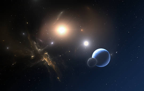 istock Extrasolar planet and two stars 518621880