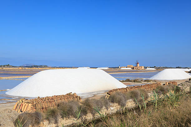 istock view of the Saline, Trapani, Sicily 518622380