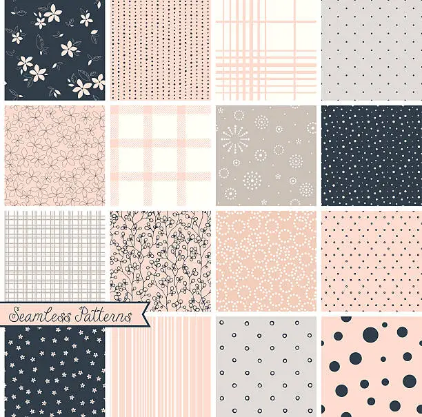 Vector illustration of Seamless Pattern Blush Set