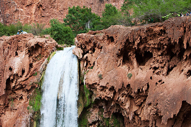 Havasupai Waterfalls The blue-green waters of Havasu Creek in Grand Canyon, Arizona havasu creek stock pictures, royalty-free photos & images