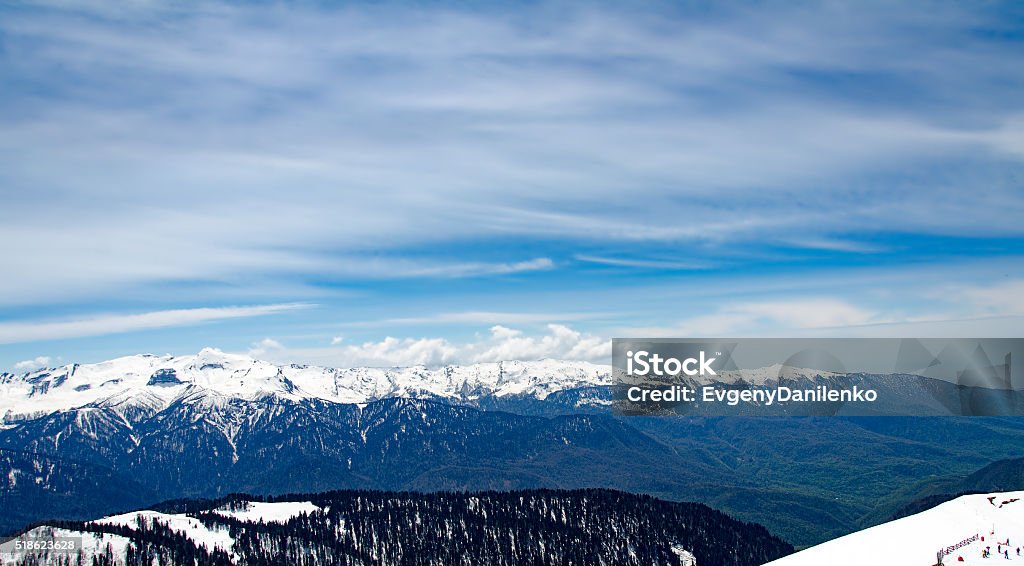 Mountains in Krasnaya Polyana, Sochi, Russia Blue Stock Photo