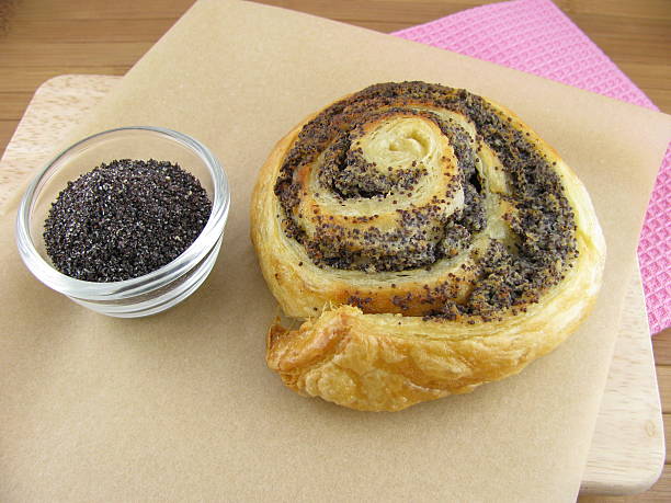 Puff Pastry Snail With Poppy Stock Photo - Download Image Now - Baked ...