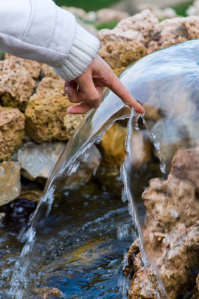 istock Finger cutting a stream of water 518624215