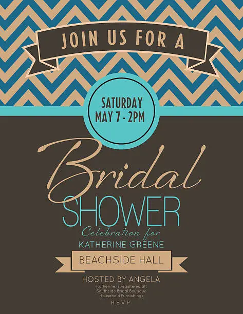 Vector illustration of Nautical Theme Bridal Shower Invitation
