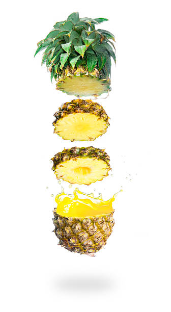 istock Tasty tropical pineapple slices juice burst 518626079