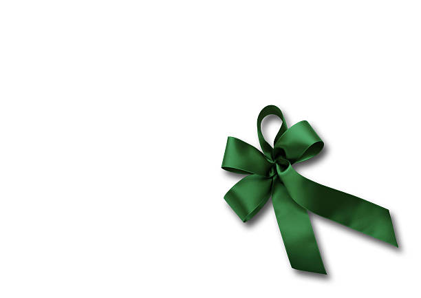 istock Green ribbon on white background 518626227
