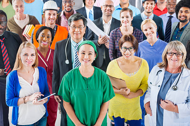 Large Group of Diverse People with Different Occupations Large Group of Diverse People with Different Occupations various occupations stock pictures, royalty-free photos & images