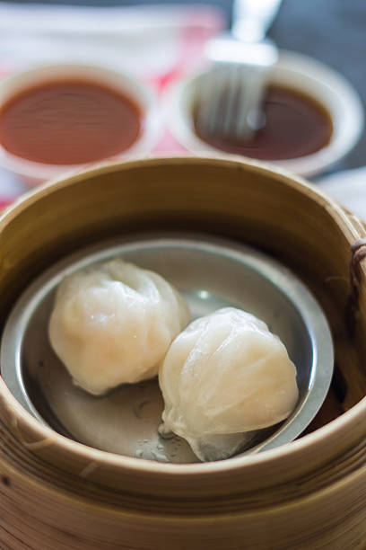 istock breakfast, dim sum 'Hagao' in bamboo basket 518626866